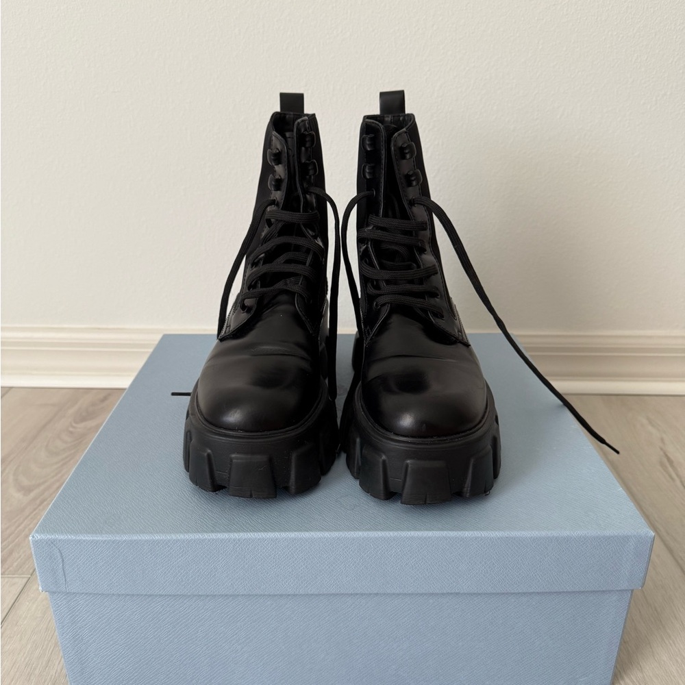 Black Chunky Lace-Up Boots